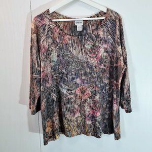 Chico's brand 3/4 Sleeve Top Size 3